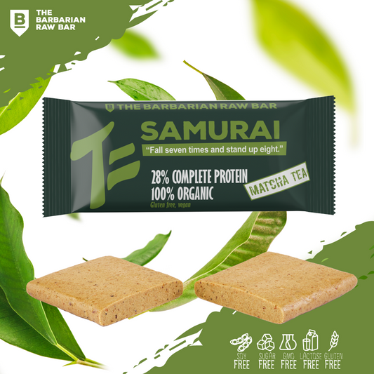 TE MATCHA SAMURAI THE RAW BARBARIAN BAR PROTEINA